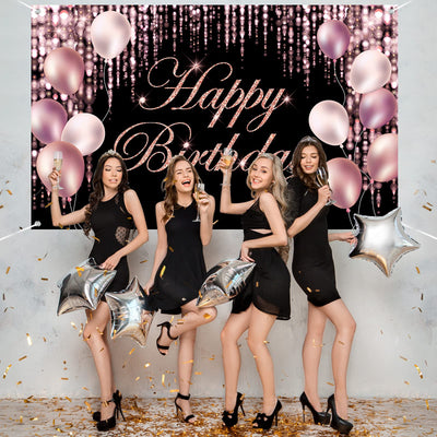 Black Gold Happy Birthday Banner Backdrop Large Yard Sign backgroud It's My Birthday Backdrop Baby Shower Party Indoor Outdoor Car Decoration Supplies for Men Women Boys Girls - Backdrop BlissBlack Gold Happy Birthday Banner Backdrop Large Yard Sign backgroud It's My Birthday Backdrop Baby Shower Party Indoor Outdoor Car Decoration Supplies for Men Women Boys Girls