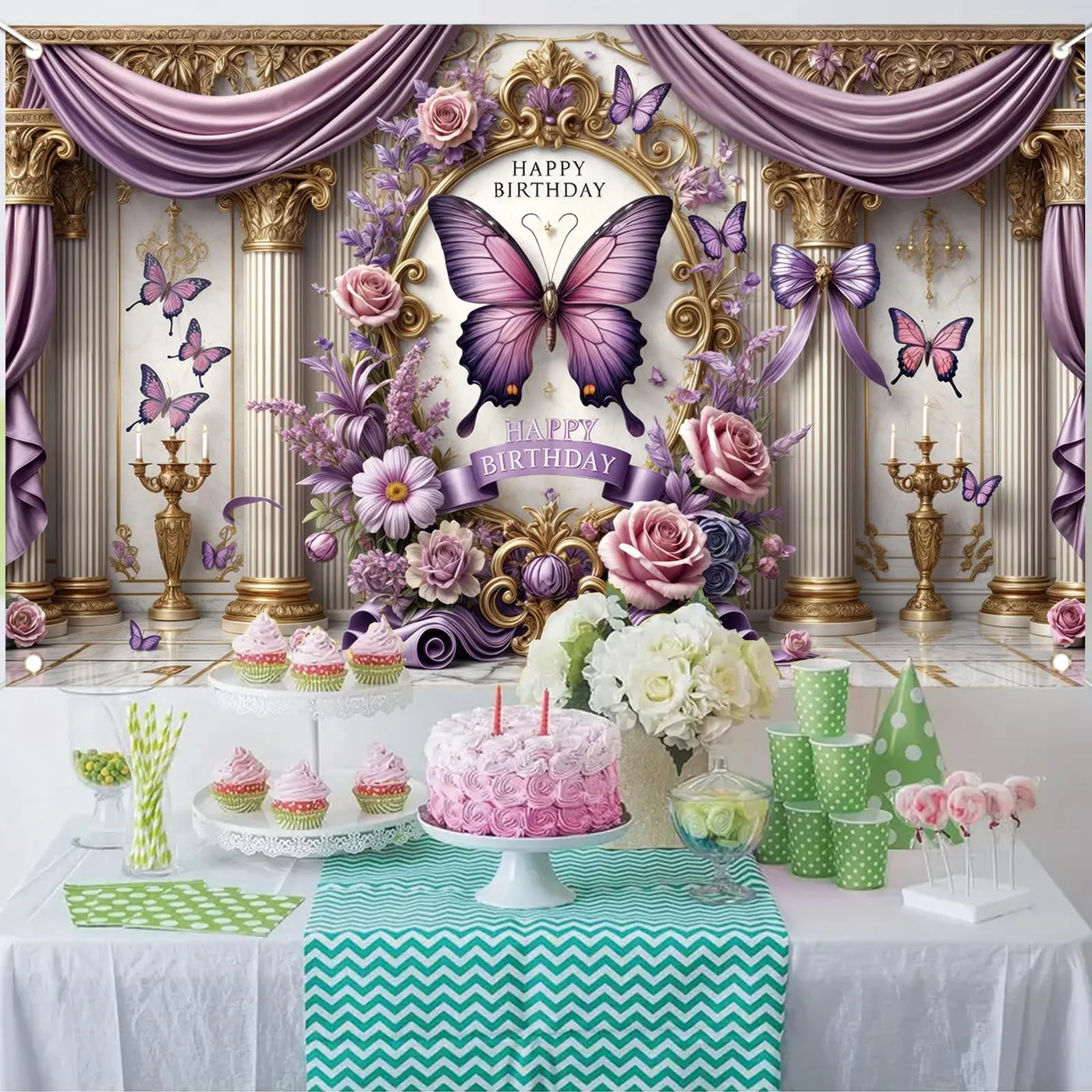 Happy Birthday Backdrop Banner Rose Gold Glitter Floral Photography Background for Women Girls Lady Wedding Baby Shower Birthday Supplies Photo Props Party Decorations Cake Table 6x4ft - Backdrop BlissHappy Birthday Backdrop Banner Rose Gold Glitter Floral Photography Background for Women Girls Lady Wedding Baby Shower Birthday Supplies Photo Props Party Decorations Cake Table 6x4ft