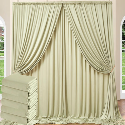 50 ft x 10 ft Wrinkle Free White Backdrop Curtain for Wedding Parties, Polyester Photo Backdrop Drapes for Baby Shower Birthday Party Backdrop Stand, Bulk Thick Background Curtains, 5x10FT 10 Panels - Backdrop Bliss50 ft x 10 ft Wrinkle Free White Backdrop Curtain for Wedding Parties, Polyester Photo Backdrop Drapes for Baby Shower Birthday Party Backdrop Stand, Bulk Thick Background Curtains, 5x10FT 10 Panels
