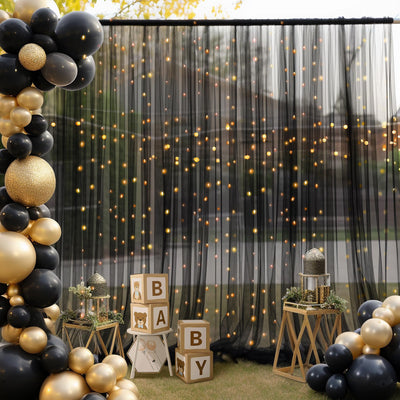 10x10ft Champagne Tulle Backdrop Curtain with Lights String for Parites, Sheer Backdrop Curtains for Wedding Baby Shower Birthday Party Photo Shoot Decorations - Backdrop Bliss10x10ft Champagne Tulle Backdrop Curtain with Lights String for Parites, Sheer Backdrop Curtains for Wedding Baby Shower Birthday Party Photo Shoot Decorations