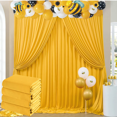 50 ft x 10 ft Wrinkle Free White Backdrop Curtain for Wedding Parties, Polyester Photo Backdrop Drapes for Baby Shower Birthday Party Backdrop Stand, Bulk Thick Background Curtains, 5x10FT 10 Panels - Backdrop Bliss50 ft x 10 ft Wrinkle Free White Backdrop Curtain for Wedding Parties, Polyester Photo Backdrop Drapes for Baby Shower Birthday Party Backdrop Stand, Bulk Thick Background Curtains, 5x10FT 10 Panels