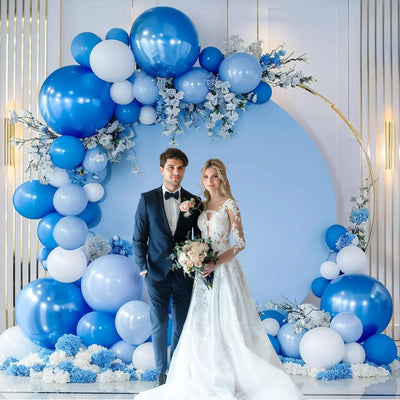 7.2FT Navy Blue Round Backdrop Cover for 5 to 7.2ft Circle Arch Stand - Haefoo Back to School Decoration Circle Backdrop Cover for Birthday, Wedding, Baby Shower Photography Background Party Decor Backdrop Bliss