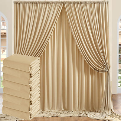 50 ft x 10 ft Wrinkle Free White Backdrop Curtain for Wedding Parties, Polyester Photo Backdrop Drapes for Baby Shower Birthday Party Backdrop Stand, Bulk Thick Background Curtains, 5x10FT 10 Panels - Backdrop Bliss50 ft x 10 ft Wrinkle Free White Backdrop Curtain for Wedding Parties, Polyester Photo Backdrop Drapes for Baby Shower Birthday Party Backdrop Stand, Bulk Thick Background Curtains, 5x10FT 10 Panels