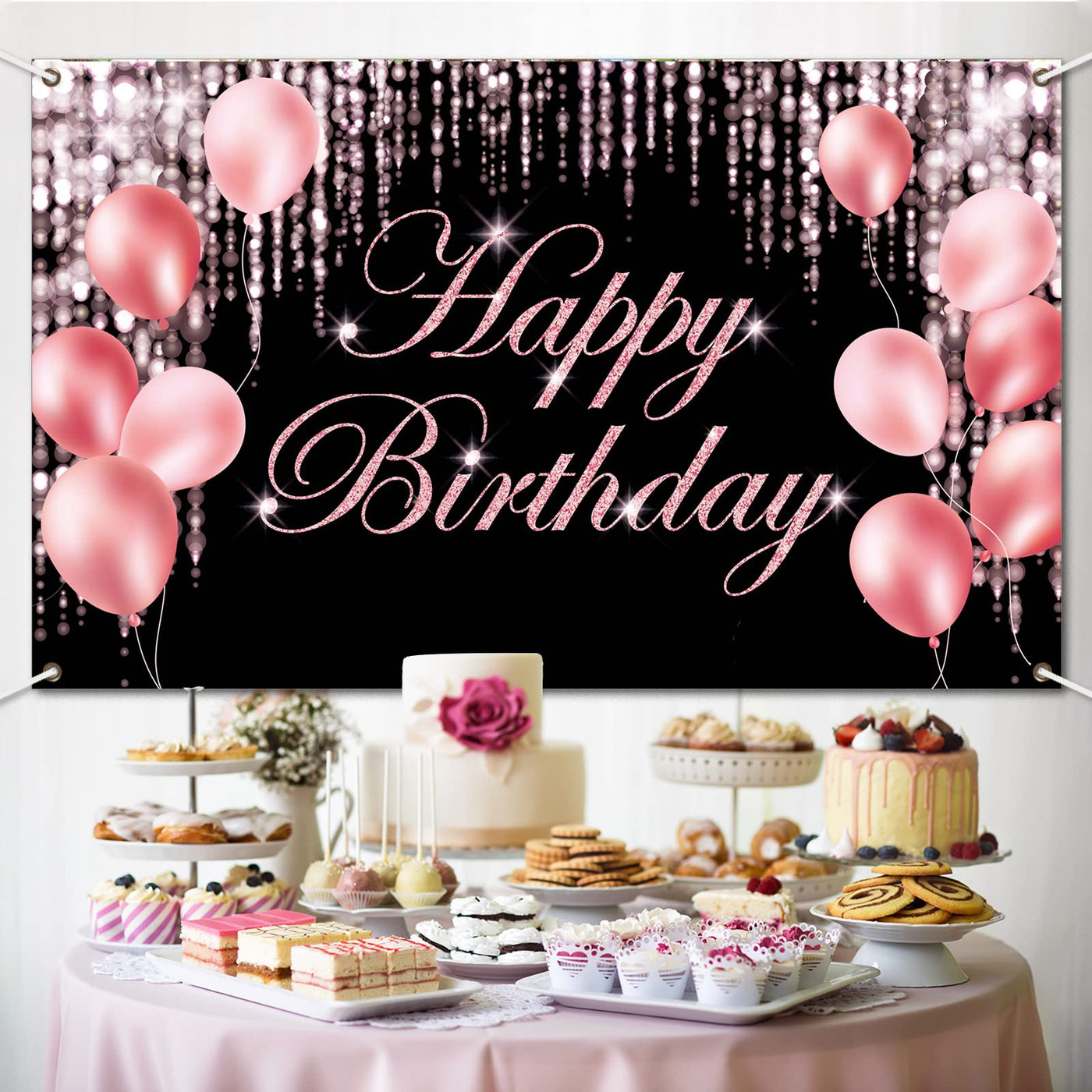 Black Gold Happy Birthday Banner Backdrop Large Yard Sign backgroud It's My Birthday Backdrop Baby Shower Party Indoor Outdoor Car Decoration Supplies for Men Women Boys Girls - Backdrop BlissBlack Gold Happy Birthday Banner Backdrop Large Yard Sign backgroud It's My Birthday Backdrop Baby Shower Party Indoor Outdoor Car Decoration Supplies for Men Women Boys Girls