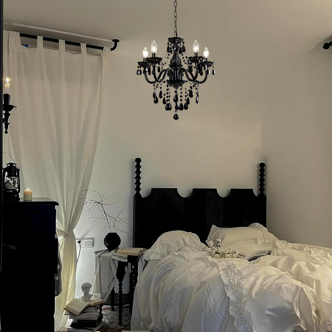 PAPAYA Modern Chrome Beaded Hanging Chandelier Shades (W8.7 x H13), Beads Pendant Shade with Acrylic Crystal, Ceiling Chandelier Beaded Lampshade for Wedding Party Event Home Decoration Backdrop Bliss