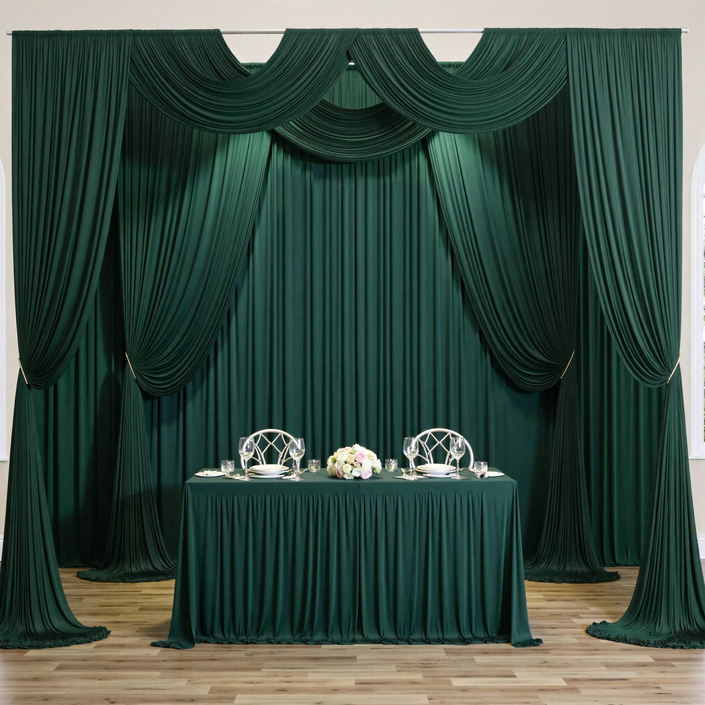 50 ft x 10 ft Wrinkle Free White Backdrop Curtain for Wedding Parties, Polyester Photo Backdrop Drapes for Baby Shower Birthday Party Backdrop Stand, Bulk Thick Background Curtains, 5x10FT 10 Panels - Backdrop Bliss50 ft x 10 ft Wrinkle Free White Backdrop Curtain for Wedding Parties, Polyester Photo Backdrop Drapes for Baby Shower Birthday Party Backdrop Stand, Bulk Thick Background Curtains, 5x10FT 10 Panels