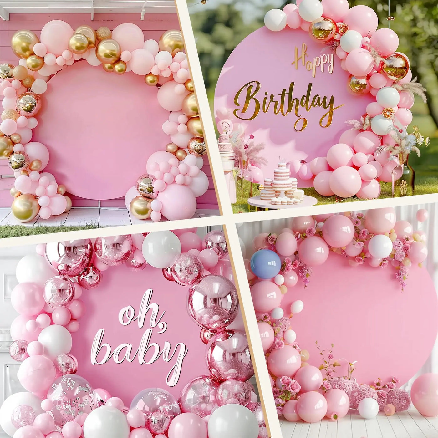 7.2FT Navy Blue Round Backdrop Cover for 5 to 7.2ft Circle Arch Stand - Haefoo Back to School Decoration Circle Backdrop Cover for Birthday, Wedding, Baby Shower Photography Background Party Decor Backdrop Bliss