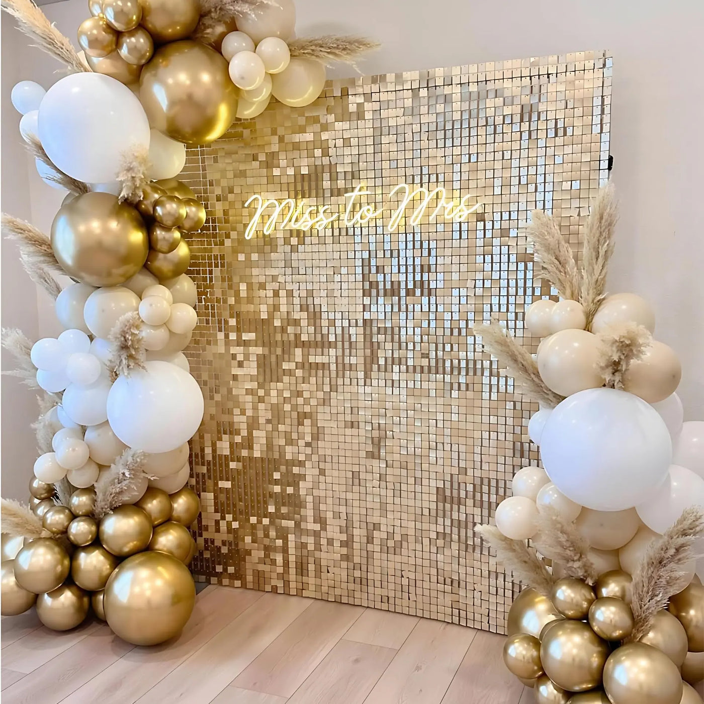 Pink Shimmer Wall Backdrop 24 Panels Cover 6 x 4 Ft, Photo Backdrops for Wedding,Anniversary,Birthday,Party Decoration Backdrop Bliss