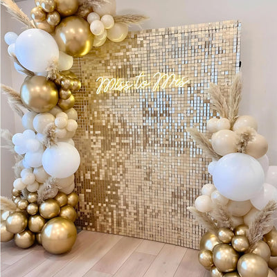 Pink Shimmer Wall Backdrop 24 Panels Cover 6 x 4 Ft, Photo Backdrops for Wedding,Anniversary,Birthday,Party Decoration Backdrop Bliss