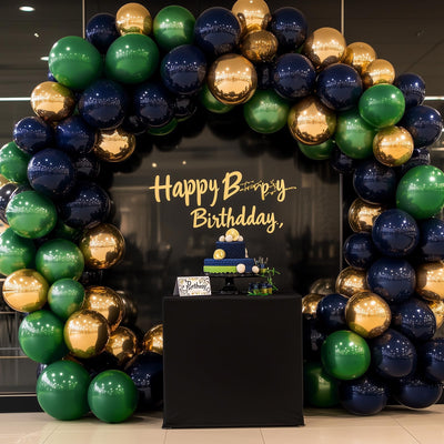 RUBFAC 135pcs Gold Balloons Different Sizes 18 12 10 5 Inch for Garland Arch, Latex Metallic Balloon for Birthday Graduation Party Wedding Decorations Backdrop Bliss