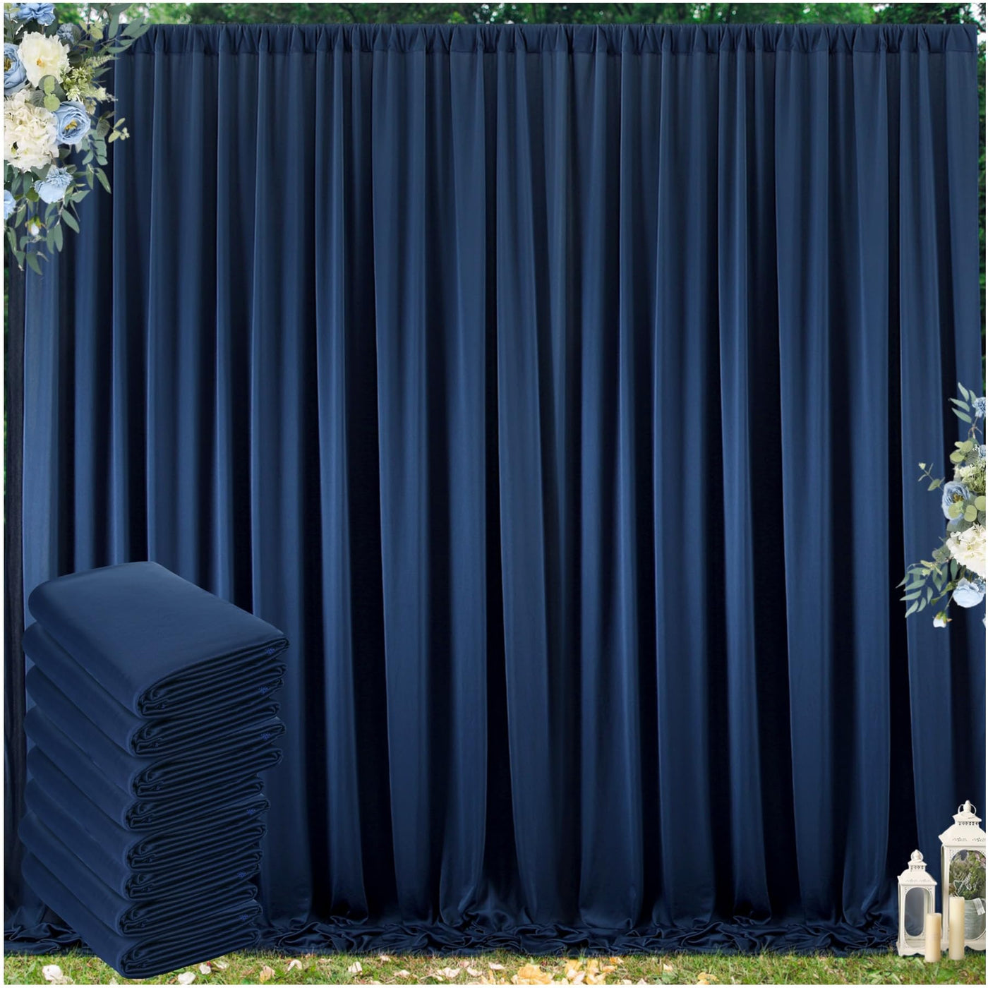50 ft x 10 ft Wrinkle Free White Backdrop Curtain for Wedding Parties, Polyester Photo Backdrop Drapes for Baby Shower Birthday Party Backdrop Stand, Bulk Thick Background Curtains, 5x10FT 10 Panels - Backdrop Bliss50 ft x 10 ft Wrinkle Free White Backdrop Curtain for Wedding Parties, Polyester Photo Backdrop Drapes for Baby Shower Birthday Party Backdrop Stand, Bulk Thick Background Curtains, 5x10FT 10 Panels