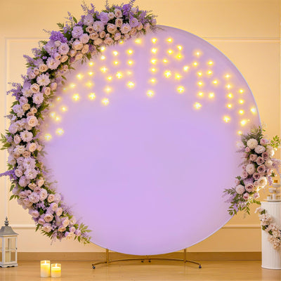 7.2 ft White Round Backdrop Cover with Lights Circle Wedding Arch Backdrop Cover with Fairy Lights for Bridal Shower Ceremony Birthday Baby Shower Photography Photo Shoot Background Decorations - Backdrop Bliss7.2 ft White Round Backdrop Cover with Lights Circle Wedding Arch Backdrop Cover with Fairy Lights for Bridal Shower Ceremony Birthday Baby Shower Photography Photo Shoot Background Decorations