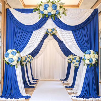 40FTx12FT White Wrinkle - Free Wedding Backdrop Curtain - Silky Washable White Polyester Drapes for Baby Showers, Birthday Parties, Photography, and Wedding Receptions - 8 Panels 5FTx12FT - Backdrop Bliss40FTx12FT White Wrinkle - Free Wedding Backdrop Curtain - Silky Washable White Polyester Drapes for Baby Showers, Birthday Parties, Photography, and Wedding Receptions - 8 Panels 5FTx12FT