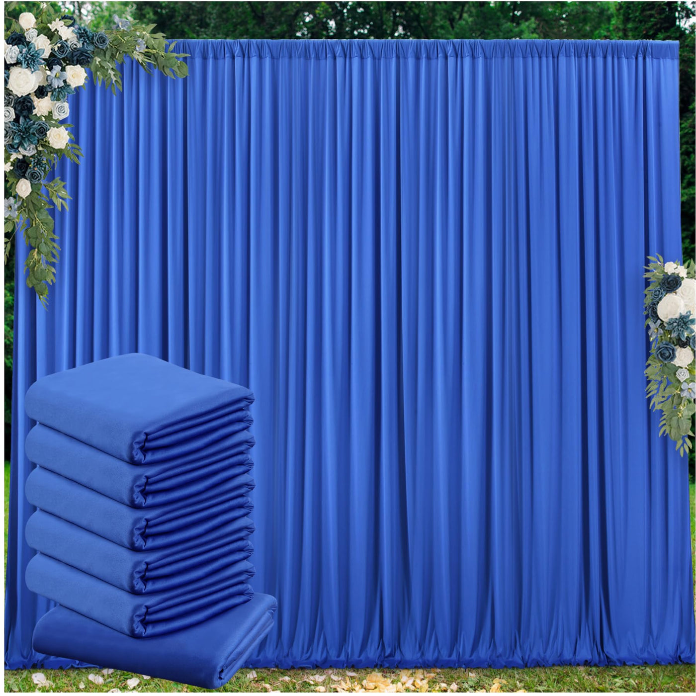 50 ft x 10 ft Wrinkle Free White Backdrop Curtain for Wedding Parties, Polyester Photo Backdrop Drapes for Baby Shower Birthday Party Backdrop Stand, Bulk Thick Background Curtains, 5x10FT 10 Panels - Backdrop Bliss50 ft x 10 ft Wrinkle Free White Backdrop Curtain for Wedding Parties, Polyester Photo Backdrop Drapes for Baby Shower Birthday Party Backdrop Stand, Bulk Thick Background Curtains, 5x10FT 10 Panels