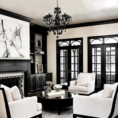 PAPAYA Modern Chrome Beaded Hanging Chandelier Shades (W8.7 x H13), Beads Pendant Shade with Acrylic Crystal, Ceiling Chandelier Beaded Lampshade for Wedding Party Event Home Decoration Backdrop Bliss