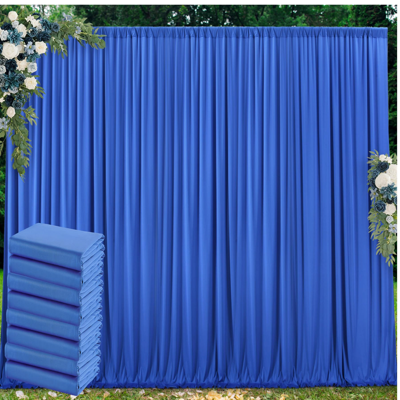 50 ft x 10 ft Wrinkle Free White Backdrop Curtain for Wedding Parties, Polyester Photo Backdrop Drapes for Baby Shower Birthday Party Backdrop Stand, Bulk Thick Background Curtains, 5x10FT 10 Panels - Backdrop Bliss50 ft x 10 ft Wrinkle Free White Backdrop Curtain for Wedding Parties, Polyester Photo Backdrop Drapes for Baby Shower Birthday Party Backdrop Stand, Bulk Thick Background Curtains, 5x10FT 10 Panels