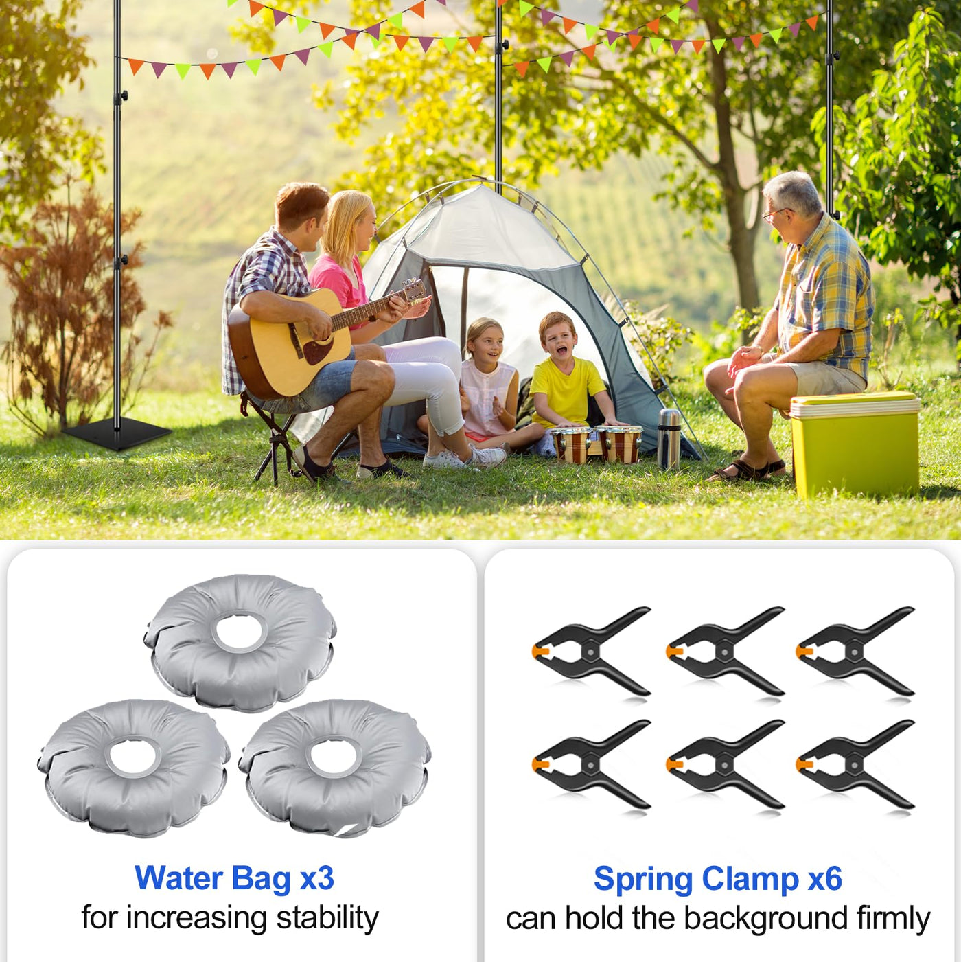 EMART 8.5x20ft(HxW) Photography Backdrop Stand for Parties, Adjustable Photo Pipe and Drape Background Back Drop Holder Frame Kit with Heavy Duty Metal Steel Base for Birthday Wedding - Black - Backdrop BlissEMART 8.5x20ft(HxW) Photography Backdrop Stand for Parties, Adjustable Photo Pipe and Drape Background Back Drop Holder Frame Kit with Heavy Duty Metal Steel Base for Birthday Wedding - Black