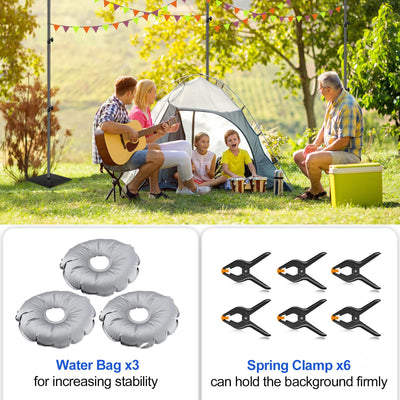 EMART 8.5x20ft(HxW) Photography Backdrop Stand for Parties, Adjustable Photo Pipe and Drape Background Back Drop Holder Frame Kit with Heavy Duty Metal Steel Base for Birthday Wedding - Black - Backdrop BlissEMART 8.5x20ft(HxW) Photography Backdrop Stand for Parties, Adjustable Photo Pipe and Drape Background Back Drop Holder Frame Kit with Heavy Duty Metal Steel Base for Birthday Wedding - Black