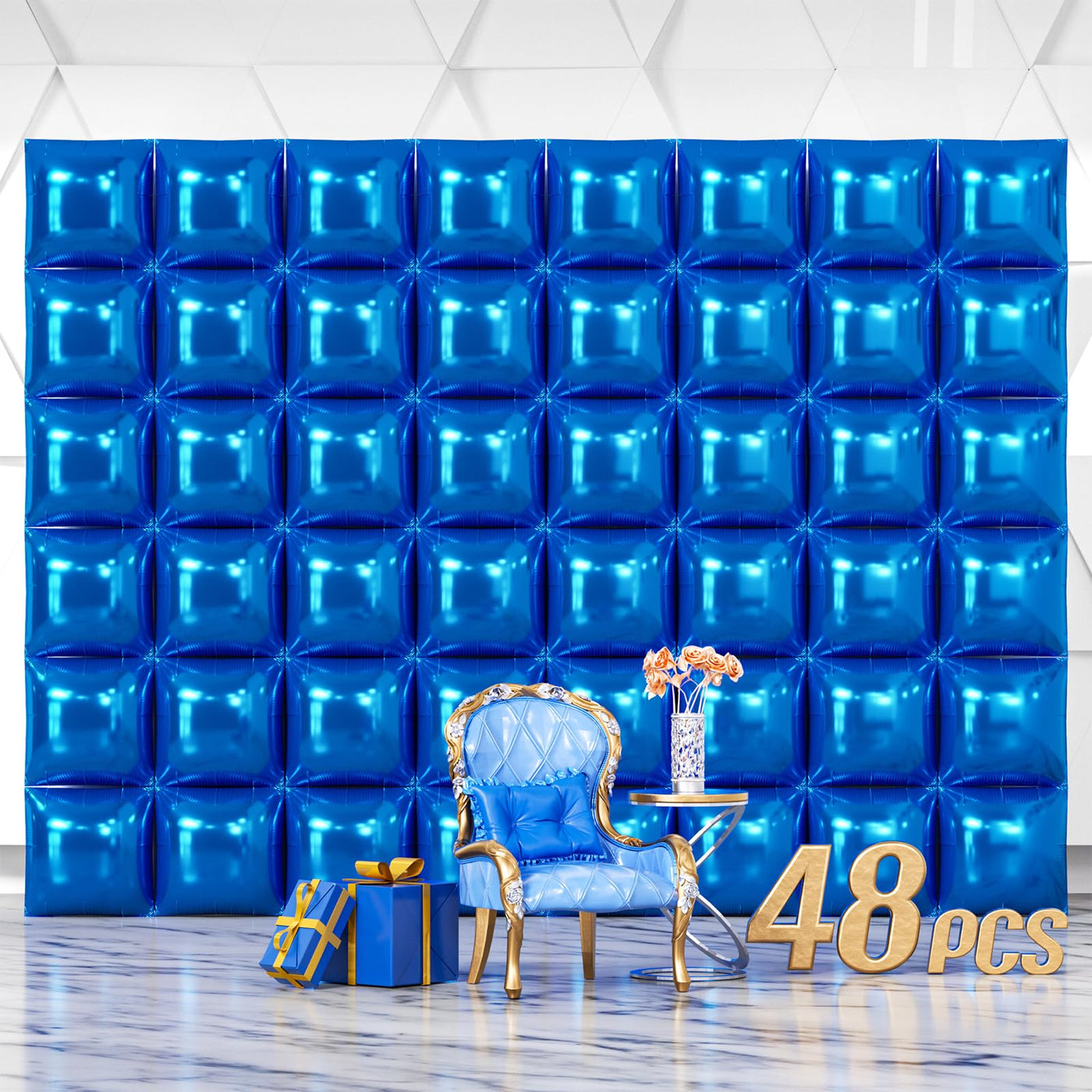 NISOCY 48PCS Green Square Foil Balloons Wall Backdrop Double Sided Green Balloons Tunnel Arch Kit for Baby Shower Birthday Anniversary Summer Party Decoration Backdrop Bliss