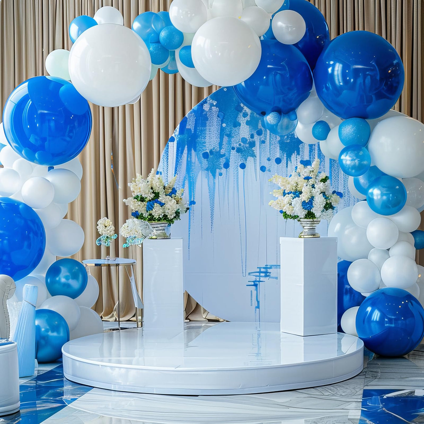 RUBFAC 135pcs Gold Balloons Different Sizes 18 12 10 5 Inch for Garland Arch, Latex Metallic Balloon for Birthday Graduation Party Wedding Decorations Backdrop Bliss