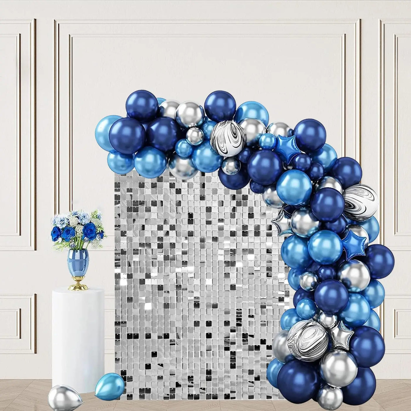 Pink Shimmer Wall Backdrop 24 Panels Cover 6 x 4 Ft, Photo Backdrops for Wedding,Anniversary,Birthday,Party Decoration Backdrop Bliss