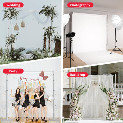 EMART Pipe and Drape Backdrop Stand Kit, 8.9ftx10ft Heavy Duty Adjustable Photo Background, Metal Frame with Flat Base for Wedding, Birthday Party, Banquet Decorations - Silver - Backdrop BlissEMART Pipe and Drape Backdrop Stand Kit, 8.9ftx10ft Heavy Duty Adjustable Photo Background, Metal Frame with Flat Base for Wedding, Birthday Party, Banquet Decorations - Silver