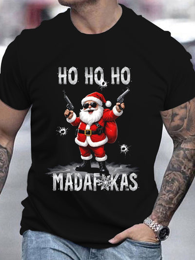 Men's Cool Santa Claus 3D Printed T-shirt - Breathable And Moisture Absorbing Casual Summer Round Neck Short Sleeve Top Backdrop Bliss