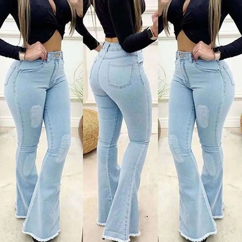 Women Fashion Elastic Ladies Jeans Pants - Backdrop BlissWomen Fashion Elastic Ladies Jeans Pants