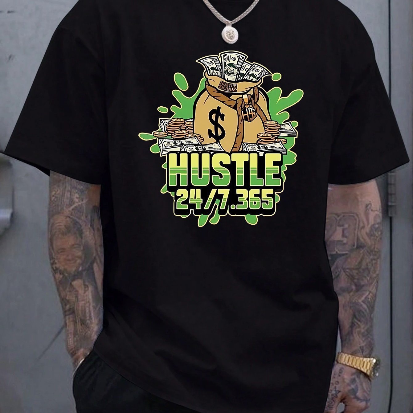 Printed Men's Summer Casual Short Sleeve Breathable T-shirt Backdrop Bliss