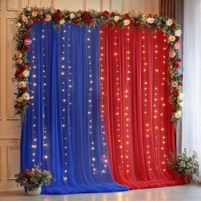 10x10ft Champagne Tulle Backdrop Curtain with Lights String for Parites, Sheer Backdrop Curtains for Wedding Baby Shower Birthday Party Photo Shoot Decorations - Backdrop Bliss10x10ft Champagne Tulle Backdrop Curtain with Lights String for Parites, Sheer Backdrop Curtains for Wedding Baby Shower Birthday Party Photo Shoot Decorations