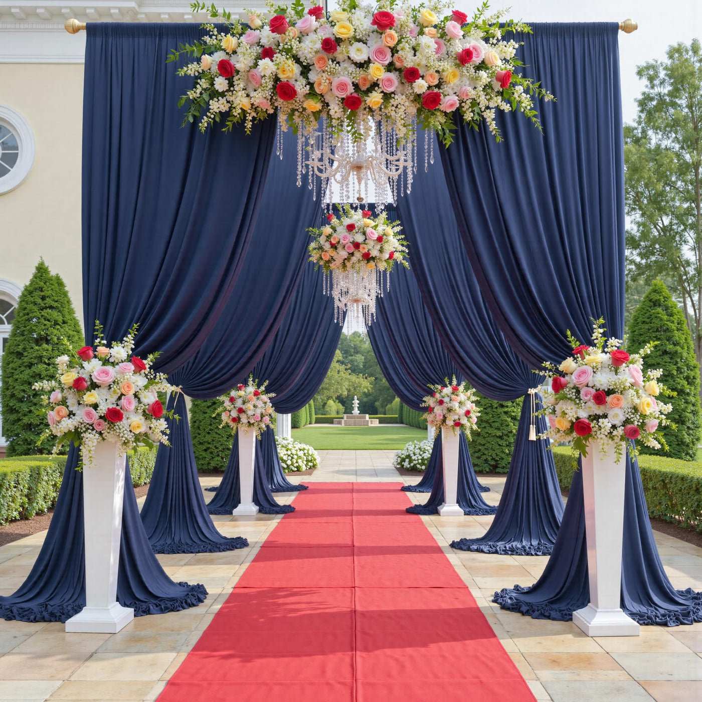 40FTx12FT White Wrinkle - Free Wedding Backdrop Curtain - Silky Washable White Polyester Drapes for Baby Showers, Birthday Parties, Photography, and Wedding Receptions - 8 Panels 5FTx12FT - Backdrop Bliss40FTx12FT White Wrinkle - Free Wedding Backdrop Curtain - Silky Washable White Polyester Drapes for Baby Showers, Birthday Parties, Photography, and Wedding Receptions - 8 Panels 5FTx12FT