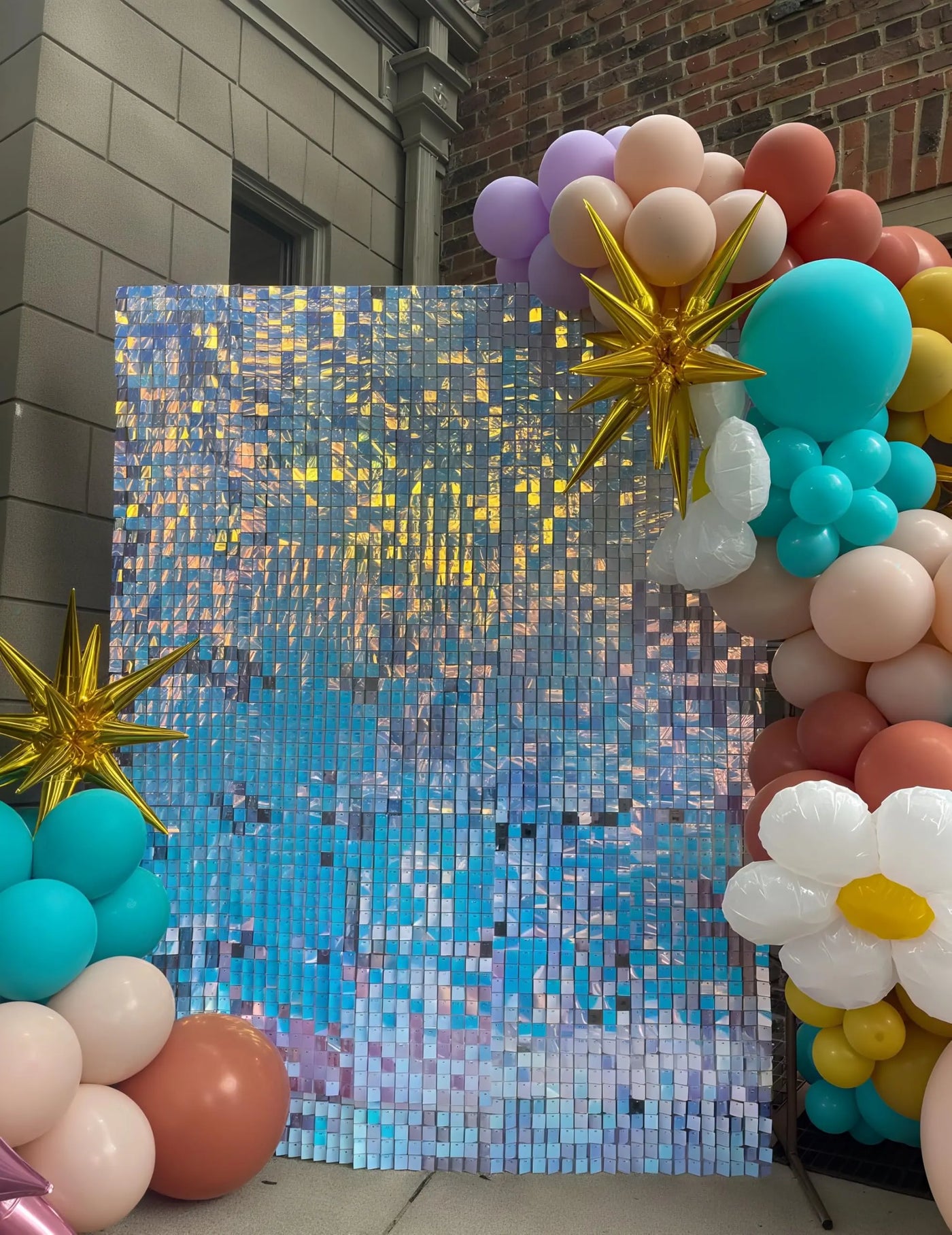 Pink Shimmer Wall Backdrop 24 Panels Cover 6 x 4 Ft, Photo Backdrops for Wedding,Anniversary,Birthday,Party Decoration Backdrop Bliss