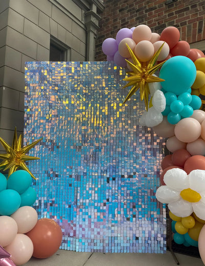 Pink Shimmer Wall Backdrop 24 Panels Cover 6 x 4 Ft, Photo Backdrops for Wedding,Anniversary,Birthday,Party Decoration Backdrop Bliss