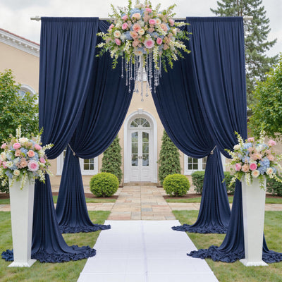 40FTx12FT White Wrinkle - Free Wedding Backdrop Curtain - Silky Washable White Polyester Drapes for Baby Showers, Birthday Parties, Photography, and Wedding Receptions - 8 Panels 5FTx12FT - Backdrop Bliss40FTx12FT White Wrinkle - Free Wedding Backdrop Curtain - Silky Washable White Polyester Drapes for Baby Showers, Birthday Parties, Photography, and Wedding Receptions - 8 Panels 5FTx12FT