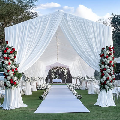 40FTx12FT White Wrinkle - Free Wedding Backdrop Curtain - Silky Washable White Polyester Drapes for Baby Showers, Birthday Parties, Photography, and Wedding Receptions - 8 Panels 5FTx12FT - Backdrop Bliss40FTx12FT White Wrinkle - Free Wedding Backdrop Curtain - Silky Washable White Polyester Drapes for Baby Showers, Birthday Parties, Photography, and Wedding Receptions - 8 Panels 5FTx12FT