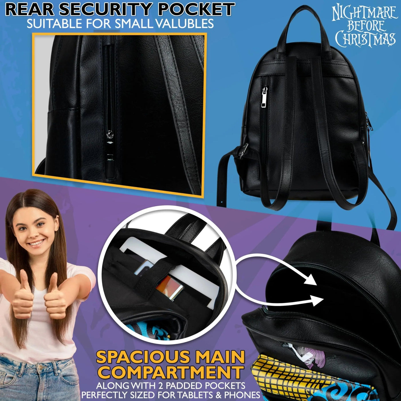 Disney Stitch Backpack for Girls Teens Women with Double Straps Daypack Backpacks for School Travel Trip Park Gifts for Girls (Multi Jack & Sally) - Backdrop BlissDisney Stitch Backpack for Girls Teens Women with Double Straps Daypack Backpacks for School Travel Trip Park Gifts for Girls (Multi Jack & Sally)