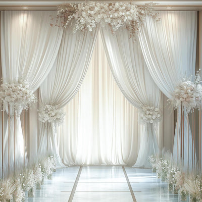 40FTx12FT White Wrinkle - Free Wedding Backdrop Curtain - Silky Washable White Polyester Drapes for Baby Showers, Birthday Parties, Photography, and Wedding Receptions - 8 Panels 5FTx12FT - Backdrop Bliss40FTx12FT White Wrinkle - Free Wedding Backdrop Curtain - Silky Washable White Polyester Drapes for Baby Showers, Birthday Parties, Photography, and Wedding Receptions - 8 Panels 5FTx12FT