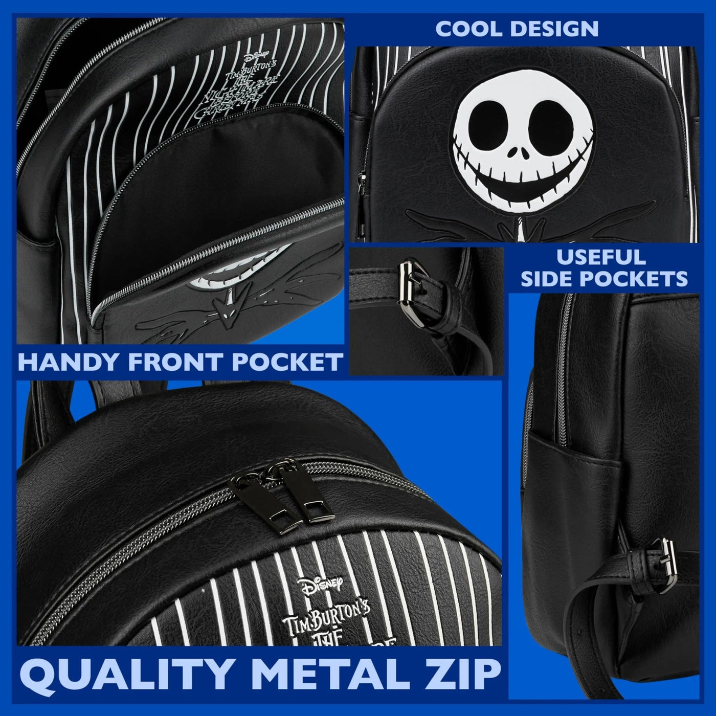 Disney Stitch Backpack for Girls Teens Women with Double Straps Daypack Backpacks for School Travel Trip Park Gifts for Girls (Multi Jack & Sally) - Backdrop BlissDisney Stitch Backpack for Girls Teens Women with Double Straps Daypack Backpacks for School Travel Trip Park Gifts for Girls (Multi Jack & Sally)