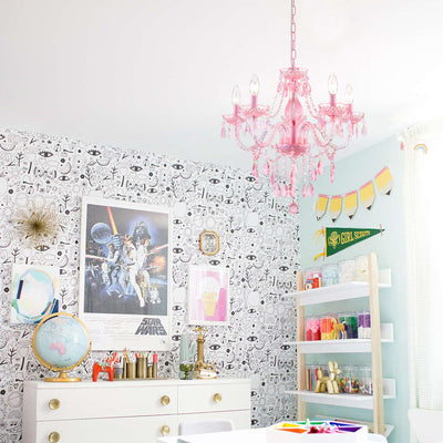 PAPAYA Modern Chrome Beaded Hanging Chandelier Shades (W8.7 x H13), Beads Pendant Shade with Acrylic Crystal, Ceiling Chandelier Beaded Lampshade for Wedding Party Event Home Decoration Backdrop Bliss