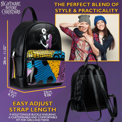 Disney Stitch Backpack for Girls Teens Women with Double Straps Daypack Backpacks for School Travel Trip Park Gifts for Girls (Multi Jack & Sally) - Backdrop BlissDisney Stitch Backpack for Girls Teens Women with Double Straps Daypack Backpacks for School Travel Trip Park Gifts for Girls (Multi Jack & Sally)