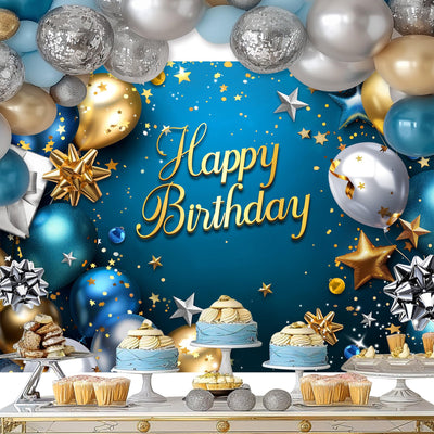 Riyidecor Royal Navy Blue Silver Happy Birthday Backdrop Party Decorations for Men Boys 7Wx5H Feet Polyester Fabric Balloon Diamond Sparkle Bday Photography Background Decor Banner Studio Photo Shoot - Backdrop BlissRiyidecor Royal Navy Blue Silver Happy Birthday Backdrop Party Decorations for Men Boys 7Wx5H Feet Polyester Fabric Balloon Diamond Sparkle Bday Photography Background Decor Banner Studio Photo Shoot