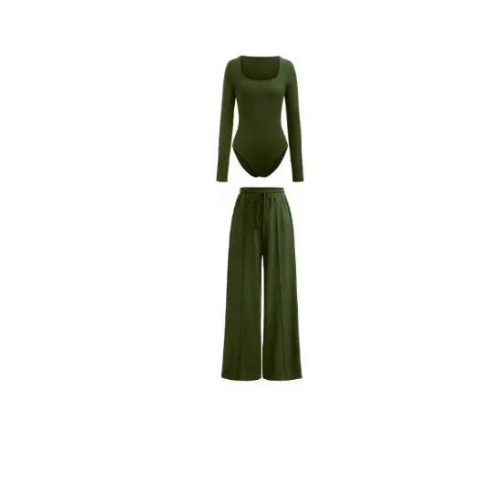 Sexy Slim Rib New Tight Square Collar Jumpsuit Trousers Suit Women - Backdrop BlissSexy Slim Rib New Tight Square Collar Jumpsuit Trousers Suit Women
