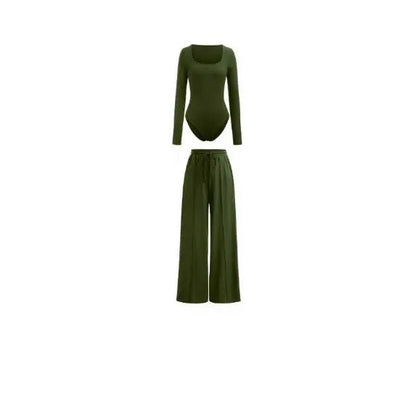 Sexy Slim Rib New Tight Square Collar Jumpsuit Trousers Suit Women - Backdrop BlissSexy Slim Rib New Tight Square Collar Jumpsuit Trousers Suit Women