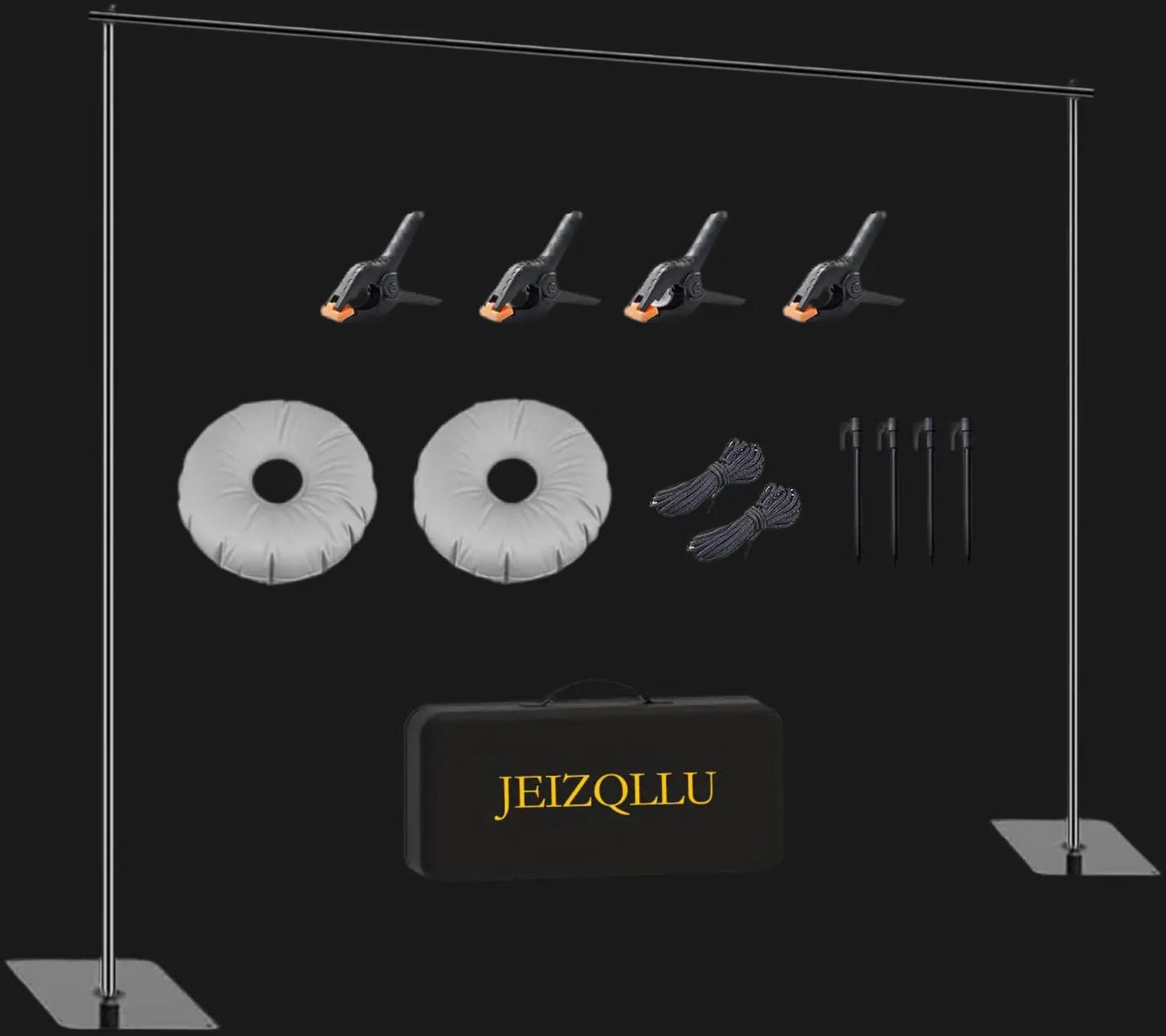 Backdrop Stand, 6.5ft Height 9ft Width Adjustable Photography Background Support Poles with Heavy Duty Flat Base, Photo Metal Steel Pipe and Drape Frame Kit for Parties Birthday Wedding - Backdrop BlissBackdrop Stand, 6.5ft Height 9ft Width Adjustable Photography Background Support Poles with Heavy Duty Flat Base, Photo Metal Steel Pipe and Drape Frame Kit for Parties Birthday Wedding