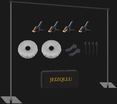 Backdrop Stand, 6.5ft Height 9ft Width Adjustable Photography Background Support Poles with Heavy Duty Flat Base, Photo Metal Steel Pipe and Drape Frame Kit for Parties Birthday Wedding - Backdrop BlissBackdrop Stand, 6.5ft Height 9ft Width Adjustable Photography Background Support Poles with Heavy Duty Flat Base, Photo Metal Steel Pipe and Drape Frame Kit for Parties Birthday Wedding