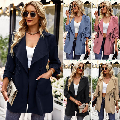 Women's Fashion Temperament Leisure Solid Color Coat Top - Backdrop BlissWomen's Fashion Temperament Leisure Solid Color Coat Top