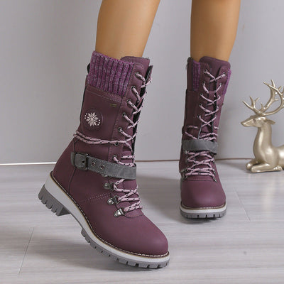 Fur Integrated Women's Shoes Thickened Warm Knee-high Snow Boots Backdrop Bliss