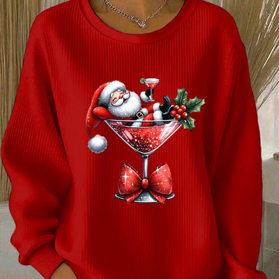 Versatile Casual Autumn And Winter Women's V-neck Printed Top Backdrop Bliss