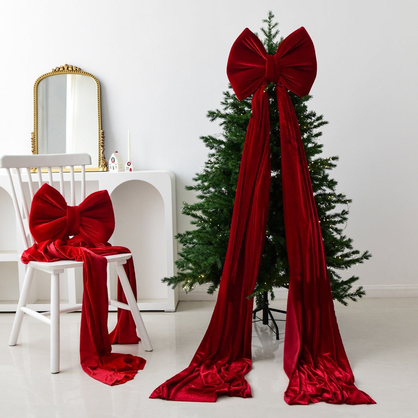 Christmas Decoration Velvet Large Bow Decoration Backdrop Bliss