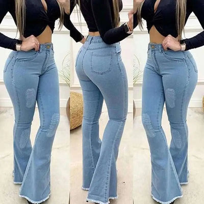 Women Fashion Elastic Ladies Jeans Pants - Backdrop BlissWomen Fashion Elastic Ladies Jeans Pants